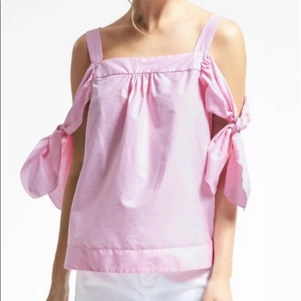 Cold shoulder pink blouse